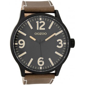 OOZOO Timepieces 50mm Brown Leather Strap C7403
